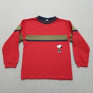 Snoopy Shirt Youth 7 Red Long Sleeve Crew Neck Boys‎ Kids Unisex